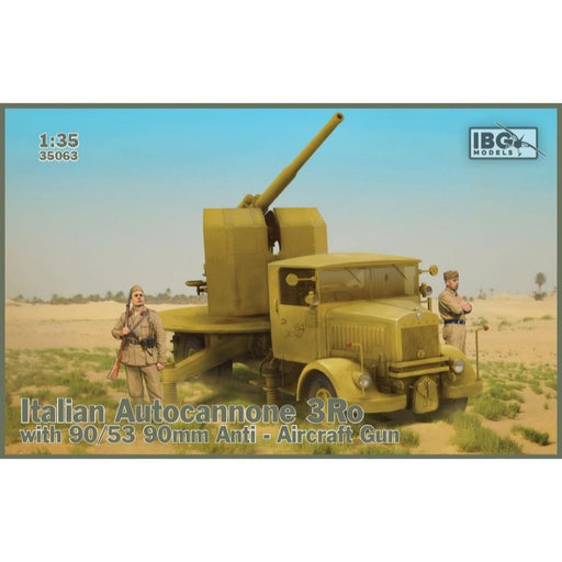 IBG Models 35063 IBG 1/35 Italian Autocannone 3RO with 90/53 90mm AA Gun Plastic Model Kit [35063] - Hobby City NZ (8966356697325)