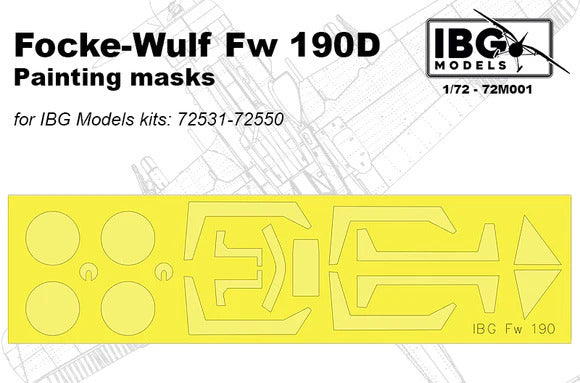 IBG Models 72M001 IBG 1/72 Fw190D Painting Masks - Hobby City NZ (8966357811437)