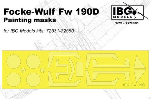 IBG Models 72M001 IBG 1/72 Fw190D Painting Masks - Hobby City NZ (8966357811437)