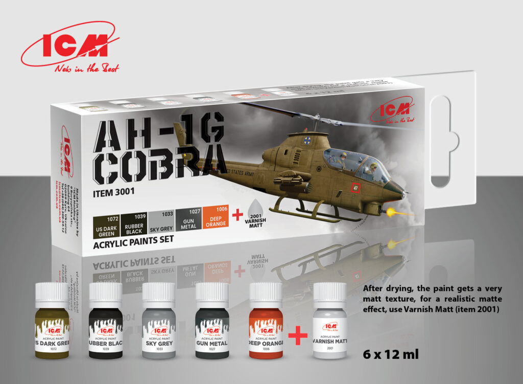 ICM Acrylic Paint Set: Cobra AH-1G - 6 Colours