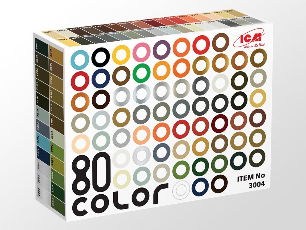 ICM Acrylic Paint Set: 80 pcs (77 color + 3 varnishes) - 80