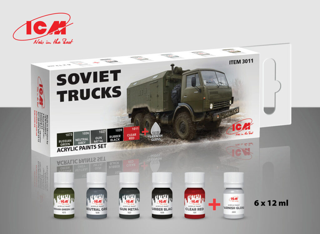 ICM Acrylic Paint Set: Soviet trucks - 6 Colours