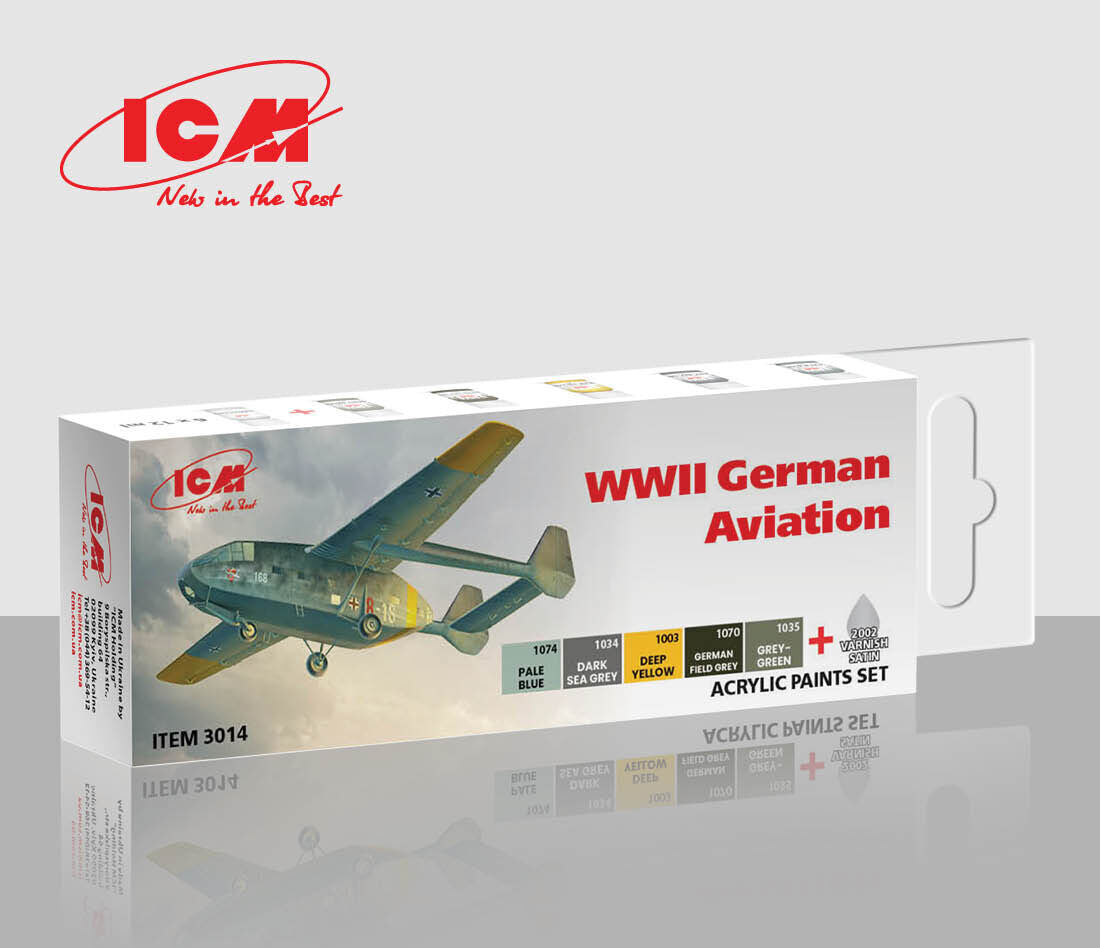ICM Acrylic Paint Set: WWII German aviation - 6 Colours