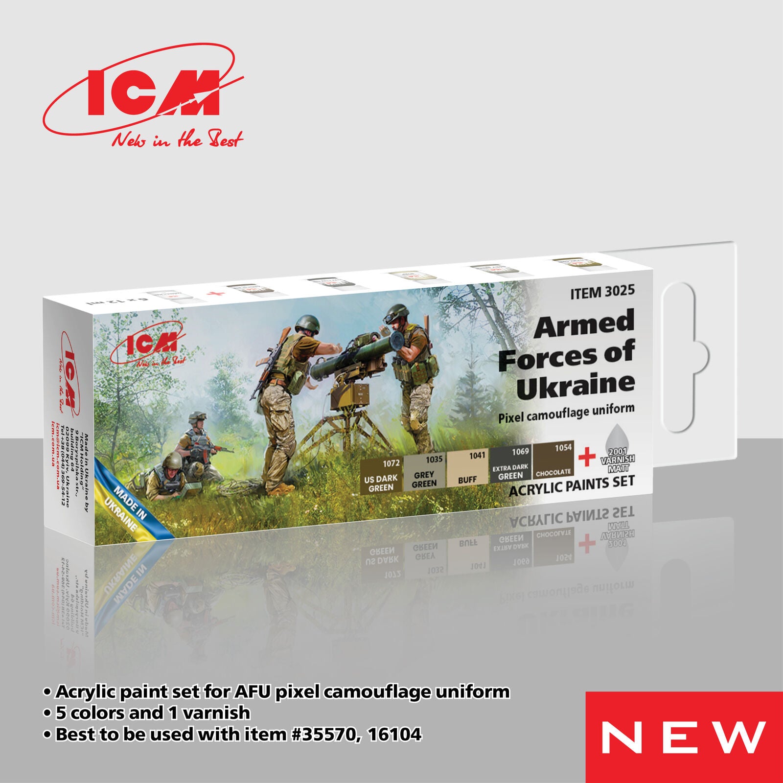 ICM Acrylic Paint Set: Armed Forces of Ukraine (Pixel