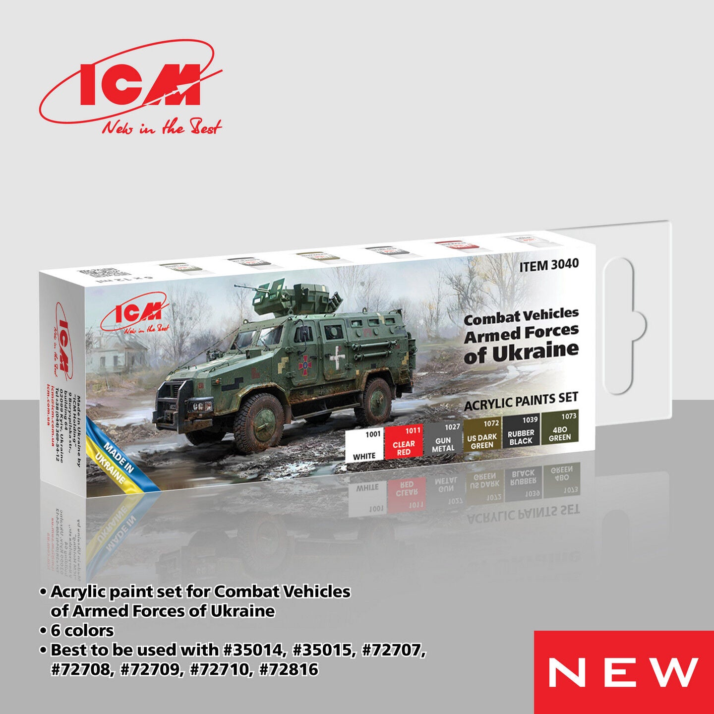 ICM Acrylic Paint Set: Combat vehicles of the Armed Forces of