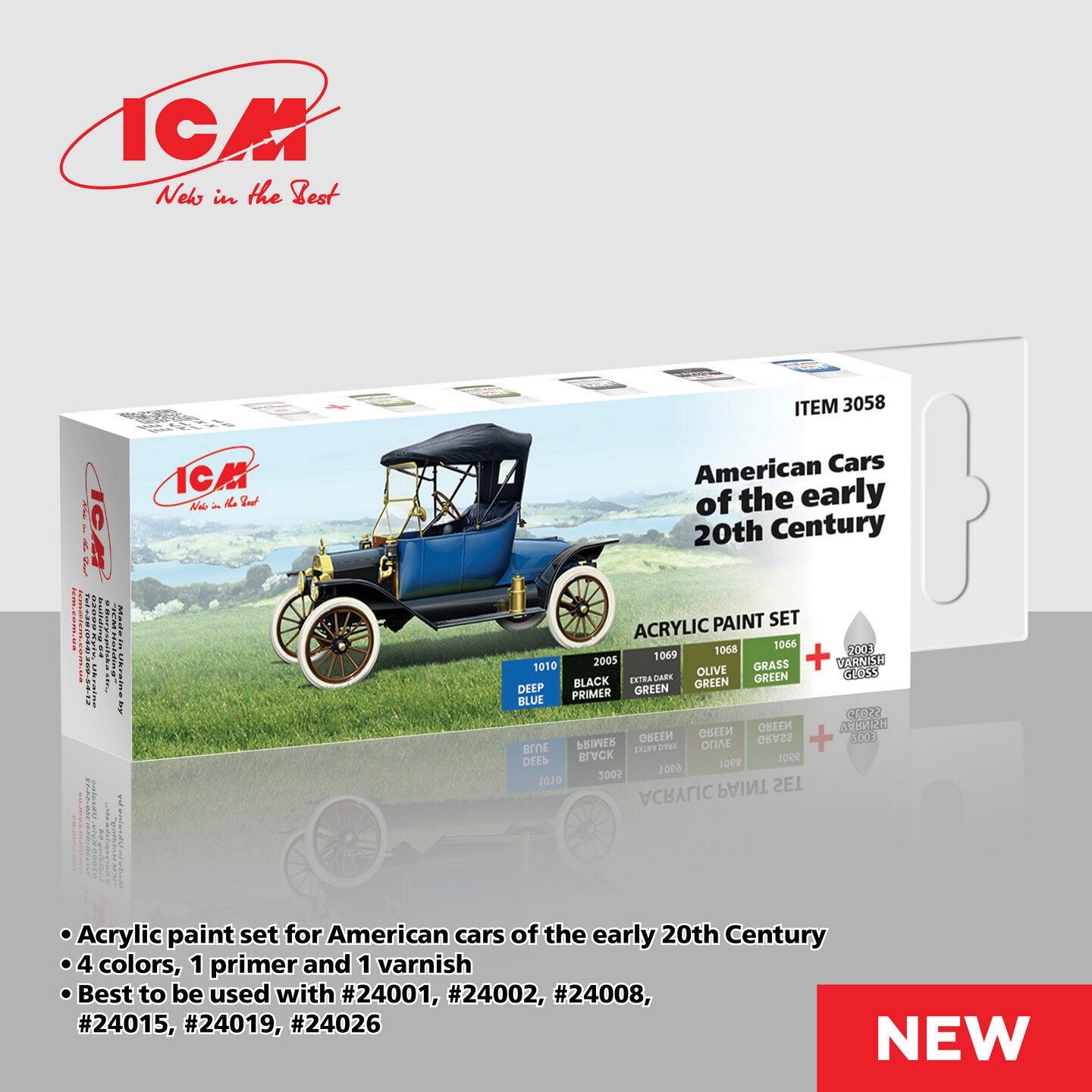 ICM Acrylic Paint Set: American cars of the early ?? - 6
