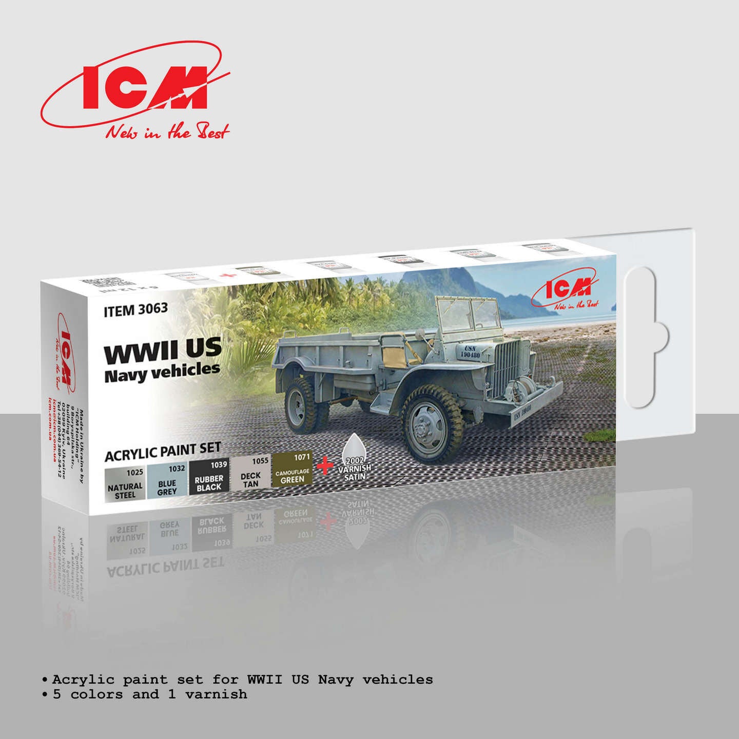 ICM Acrylic Paint Set: WWII US Navy and USMC vehicles - 6