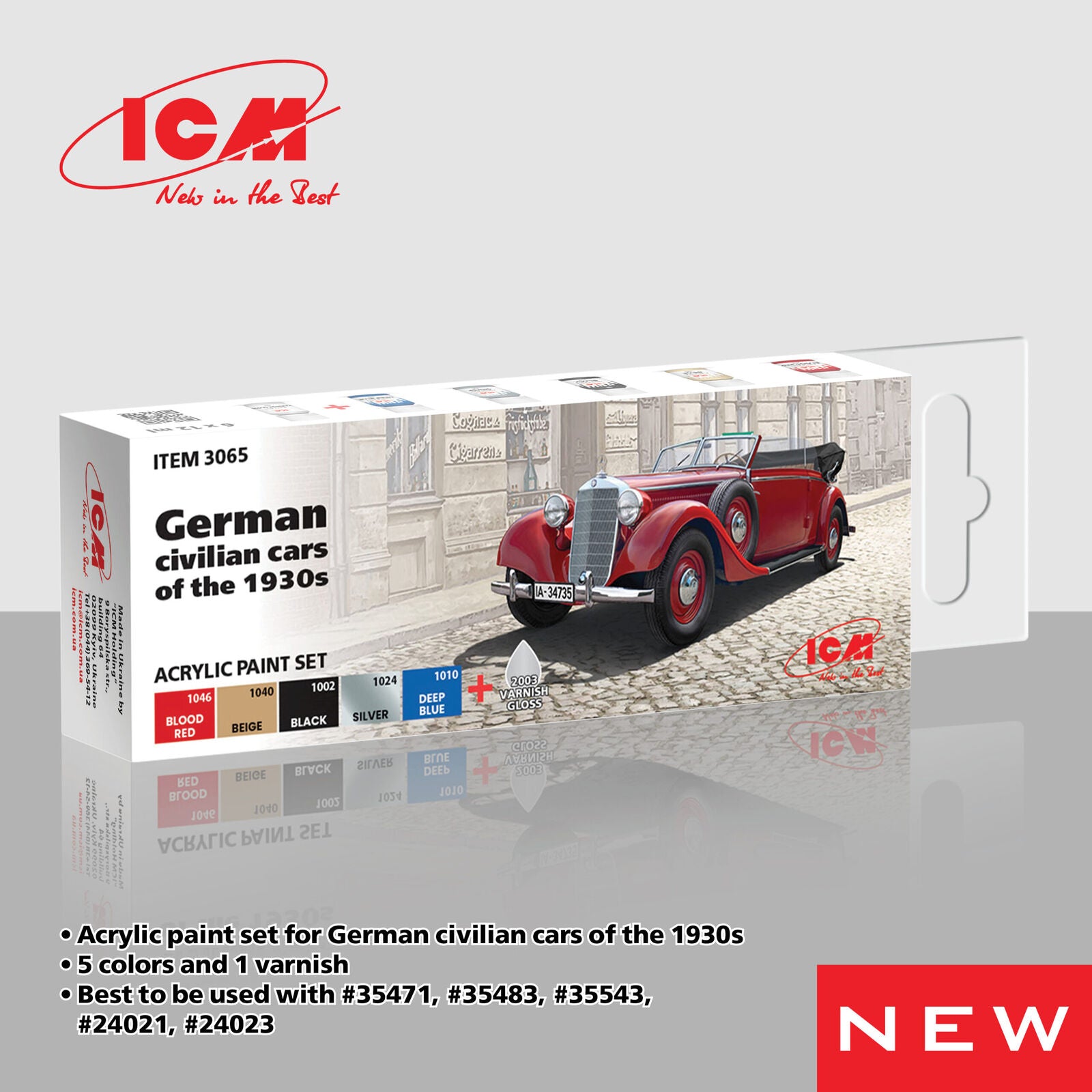 ICM Acrylic Paint Set: German civilian cars of the 1930s - 6