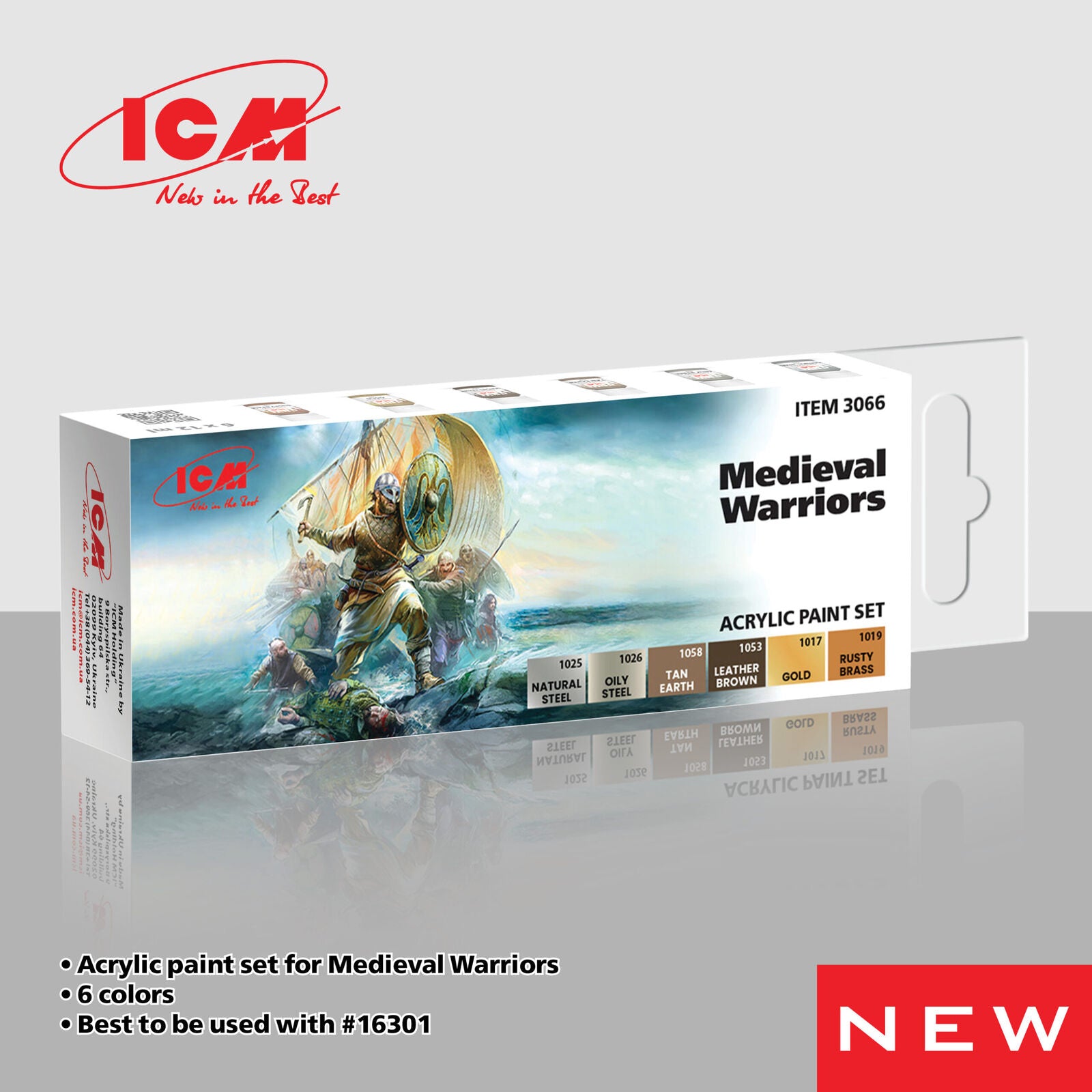 ICM Acrylic Paint Set: Medieval Warriors - 6 Colours