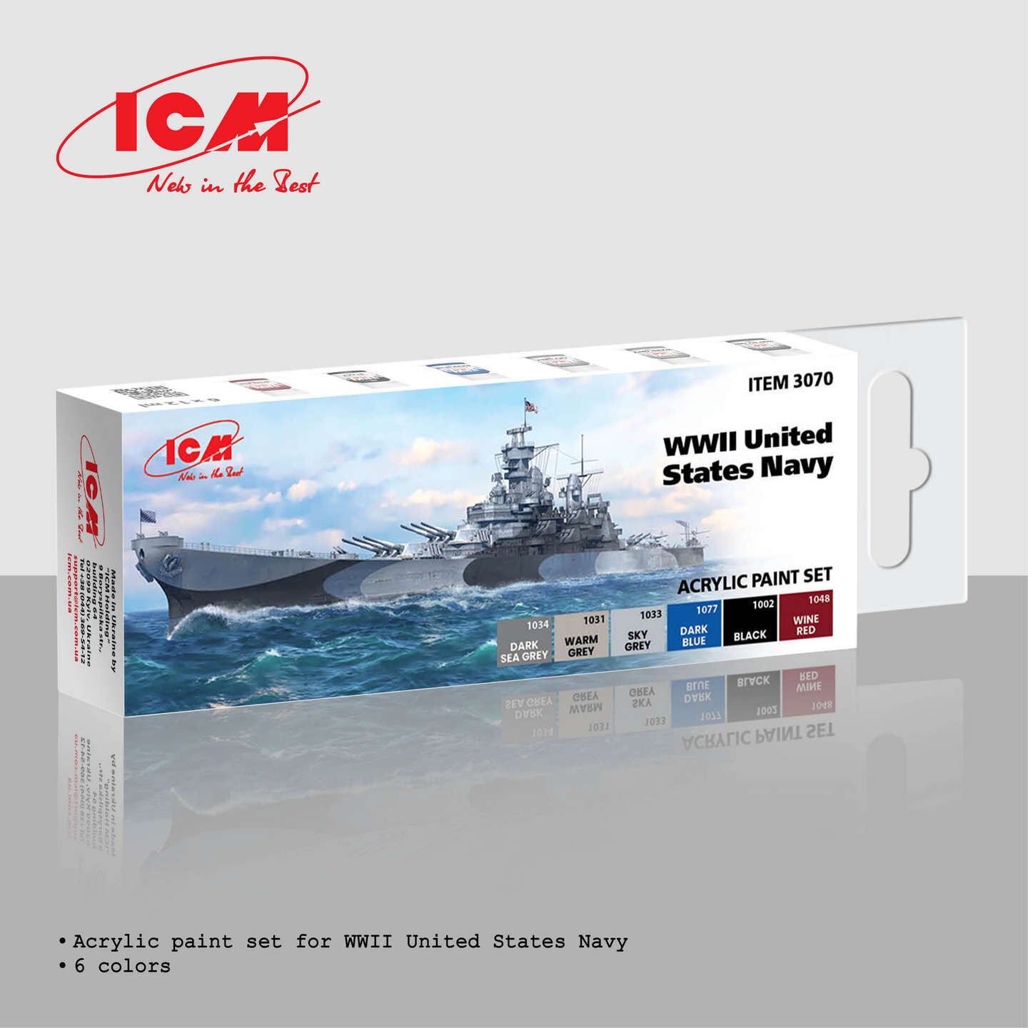 ICM Acrylic Paint Set: WWII United States Navy - 6 Colours