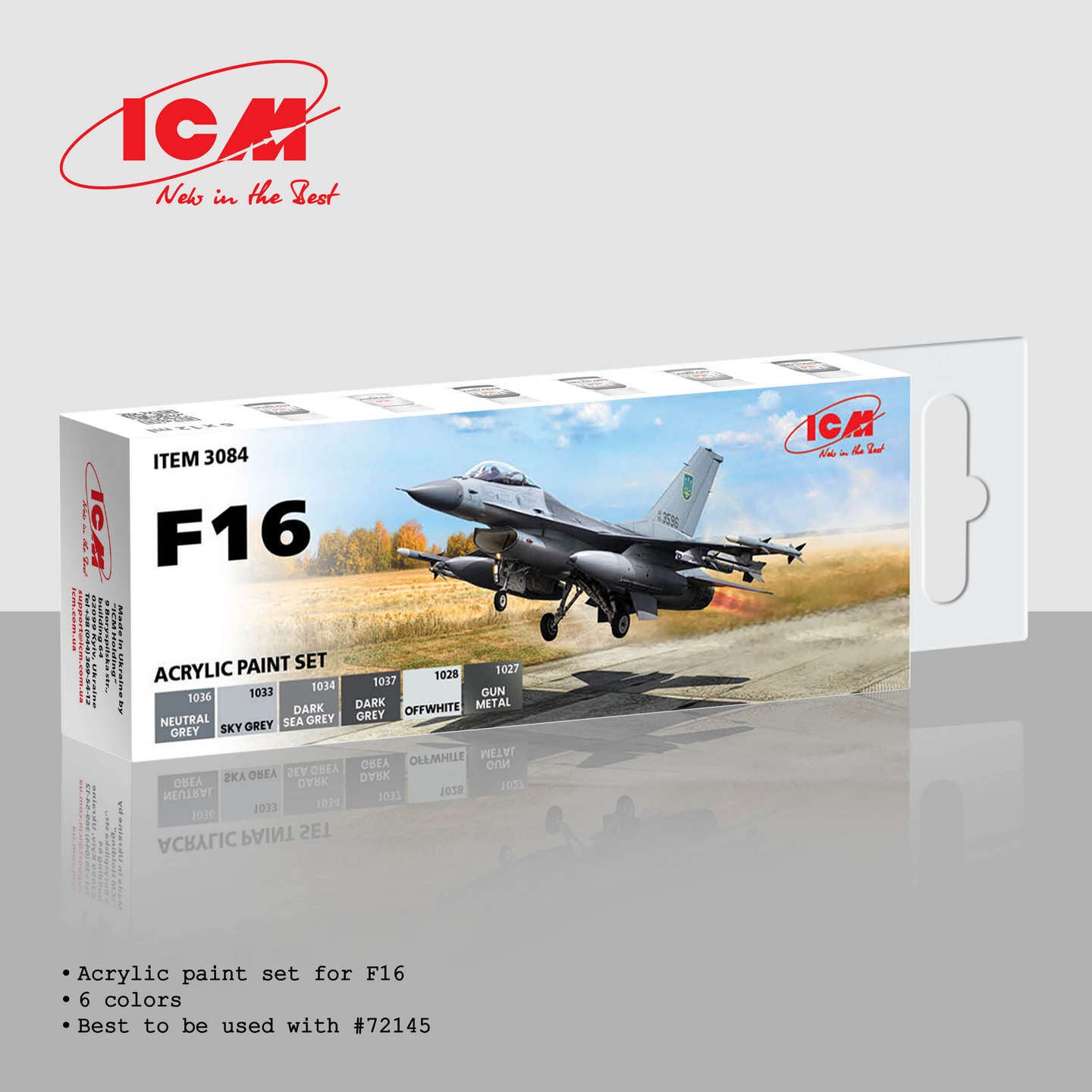 ICM Acrylic Paint Set: Acrylic paint set for F16 - 6 Colours