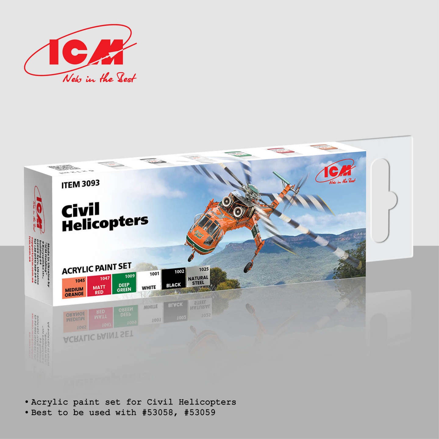 ICM Acrylic Paint Set: Civil Helicopters - 6 Colours
