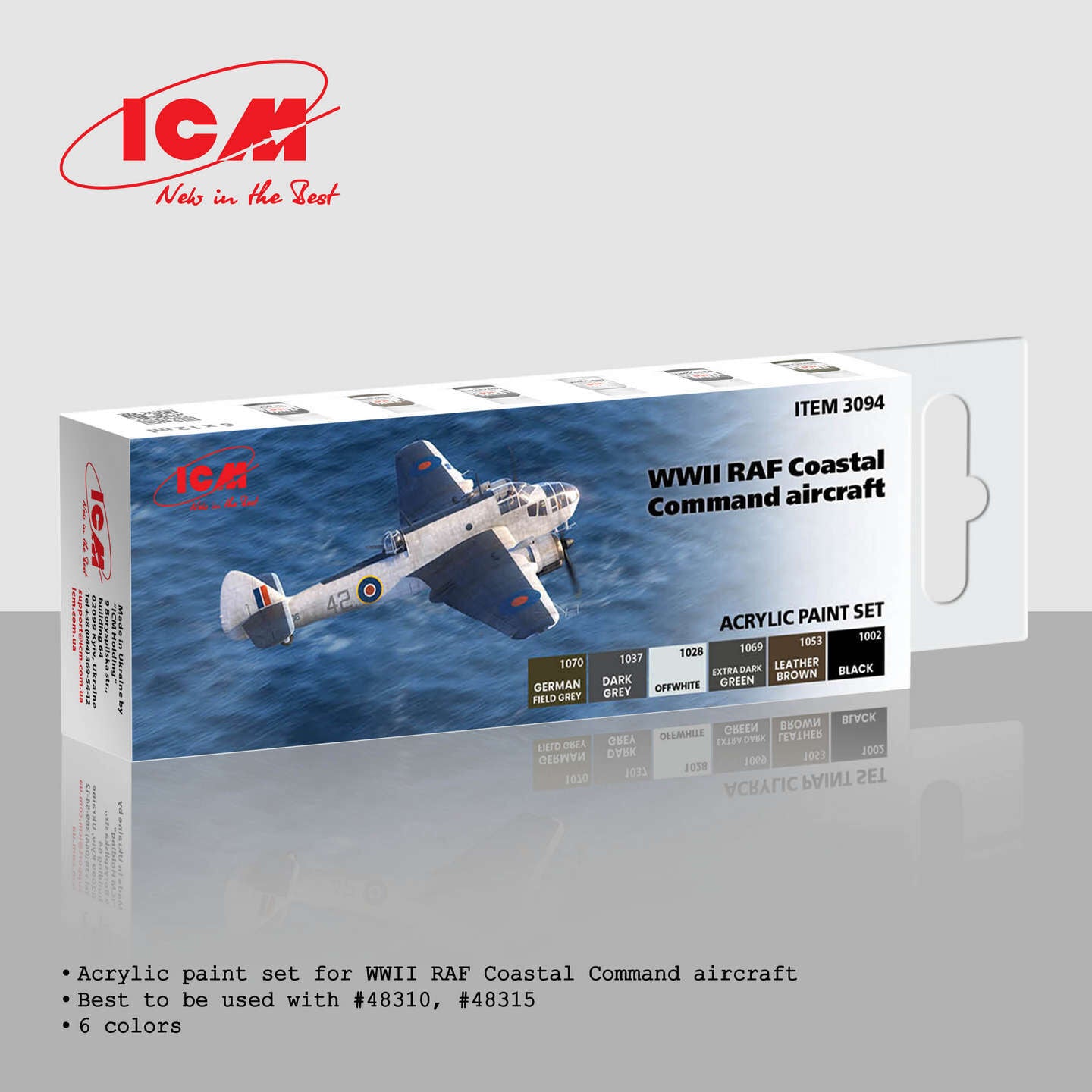 ICM Acrylic Paint Set: WWII RAF Coastal Command aircraft - 6