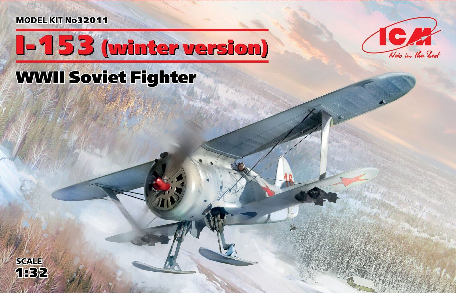 ICM 1/32 I-153 (winter version) WWII Soviet Fighter