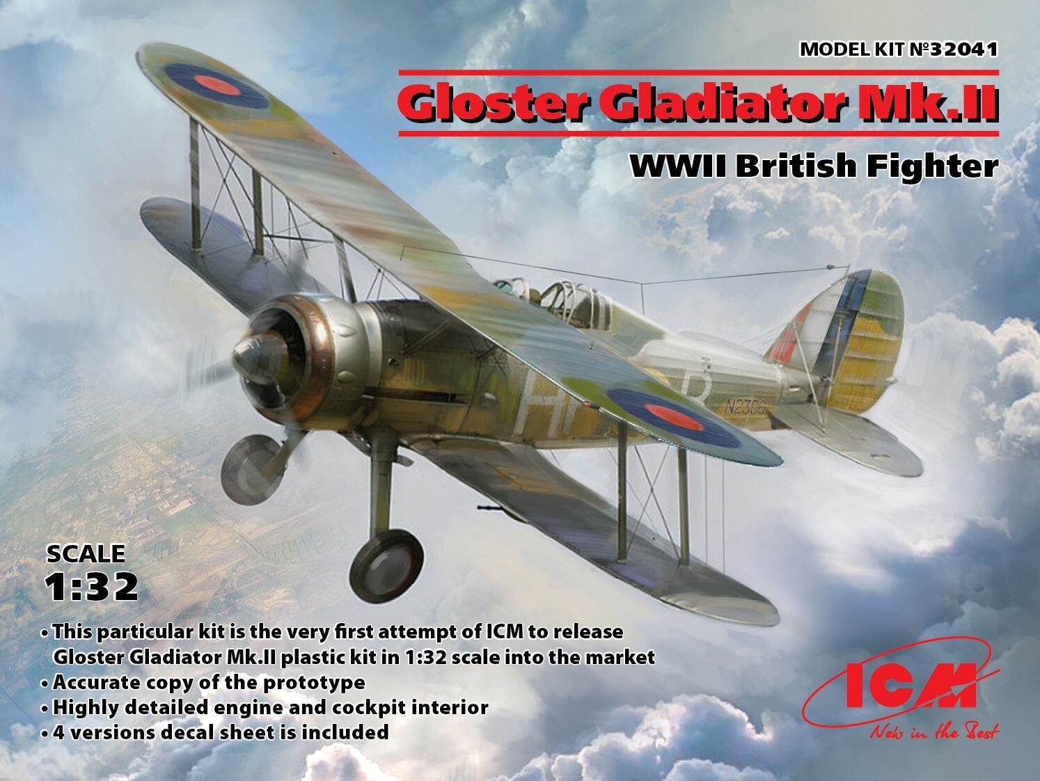 ICM 1/32 Gloster Gladiator Mk.II WWII British Fighter