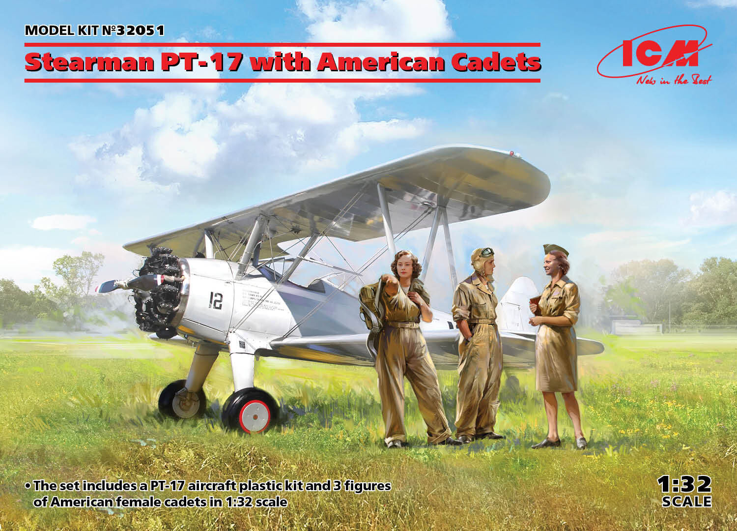ICM 1/32 Stearman PT-17 with American Cadets
