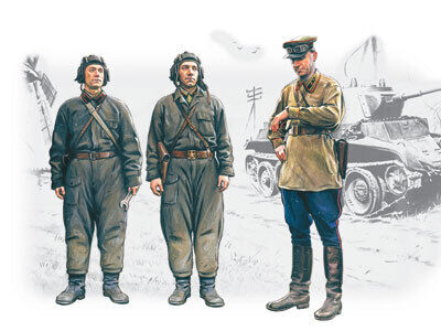 ICM 1/35 Soviet Tank Crew (1939-1942) (3 Figures - 1 officer