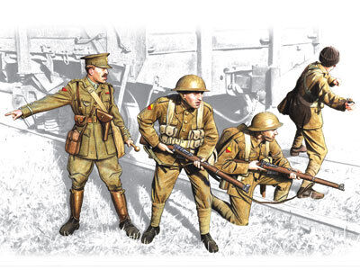ICM 1/35 British Infantry (1917-1918) (4 Figures - 1 officer