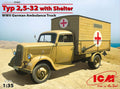 ICM 1/35 Typ 2 5-32 with Shelter WWII German Ambulance Truck