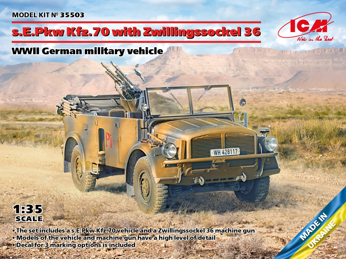 ICM 1/35 s.E.Pkw Kfz.70 with Zwillingssockel 36 WWII German