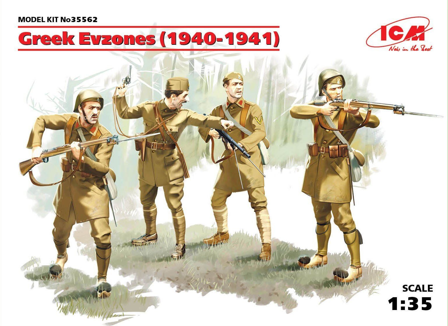 ICM 1/35 Greek Evzones (1940-1941) (4 Figures)
