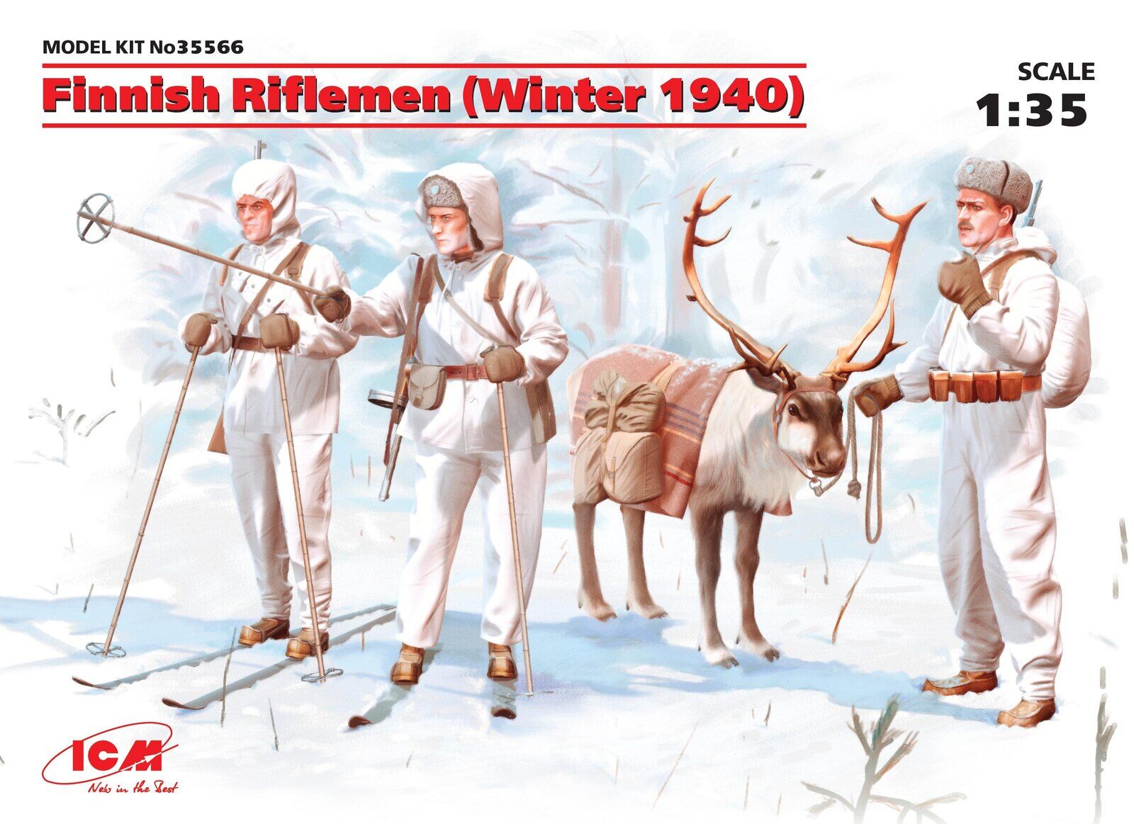 ICM 1/35 Finnish Riflemen (Winter 1940) (4 Figures - 3