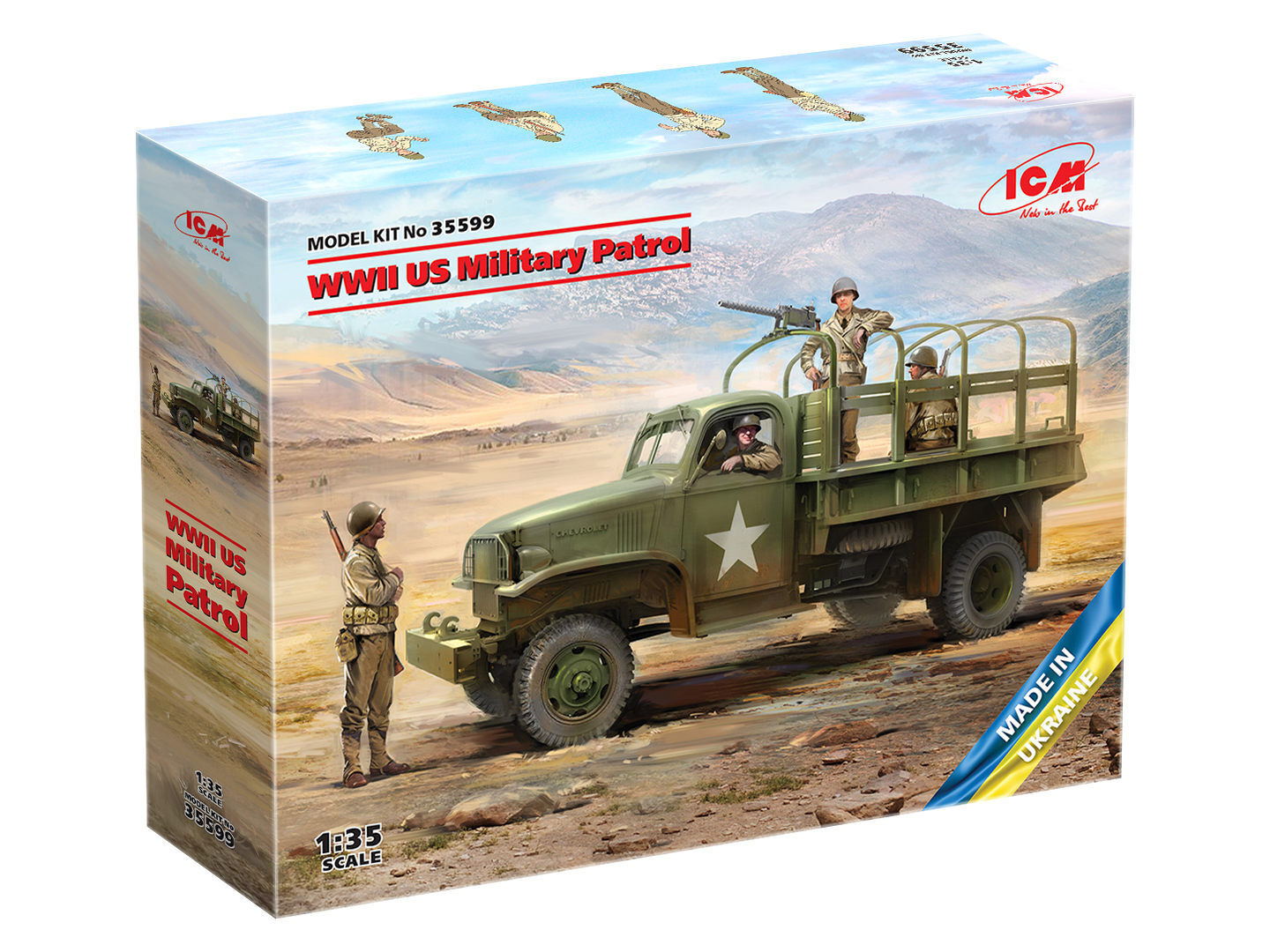 ICM 1/35 WWII US Military Patrol (G7107 with MG M1919A4)