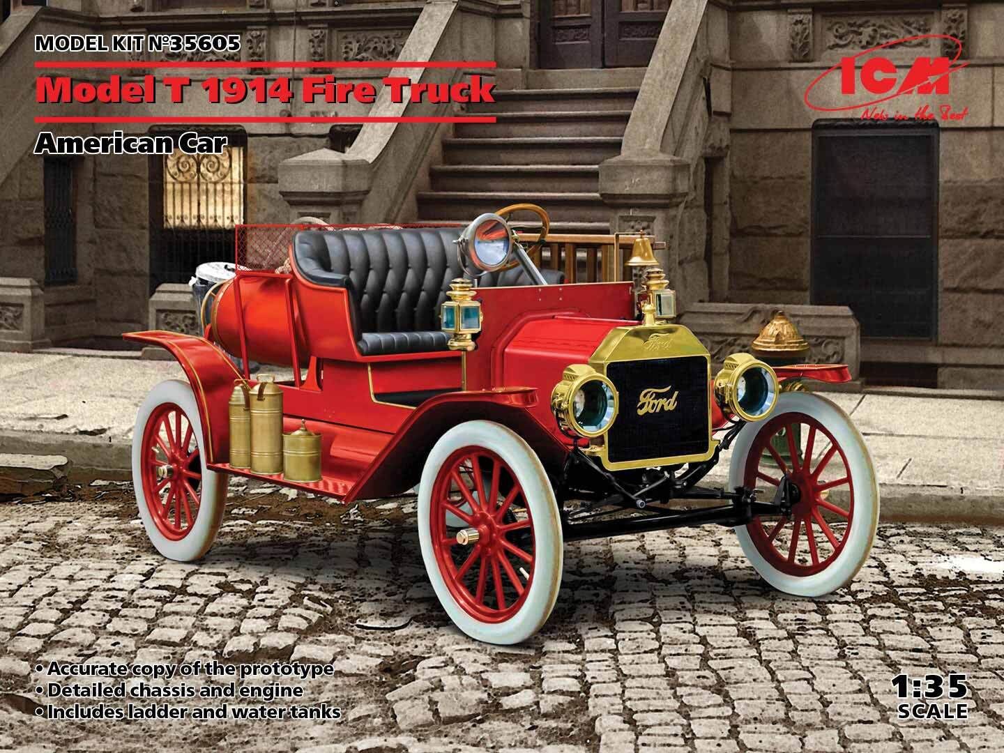 ICM 1/35 Model T 1914 Fire Truck American Car