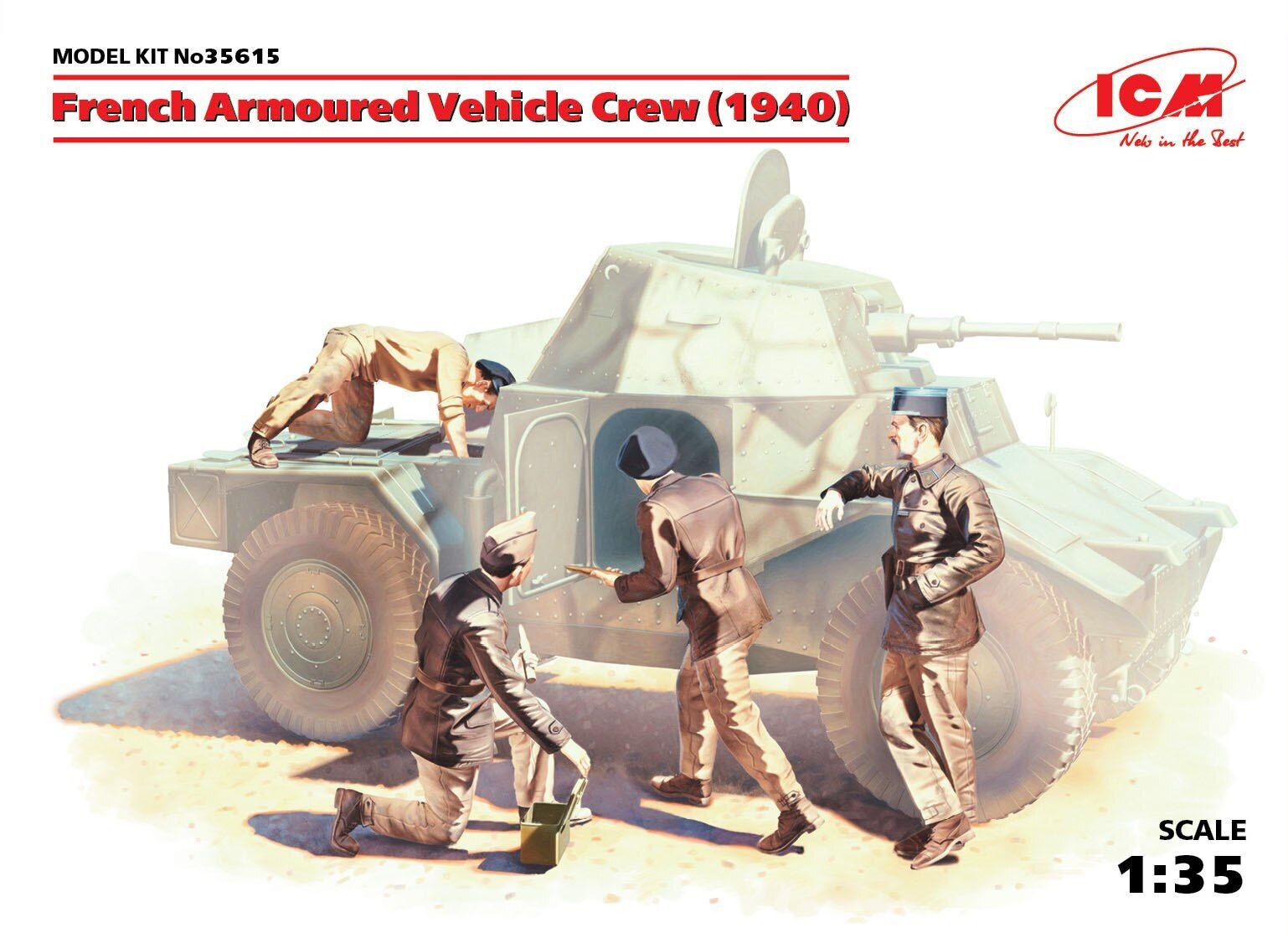 ICM 1/35 French Armoured Vehicle Crew (1940) (4 Figures)