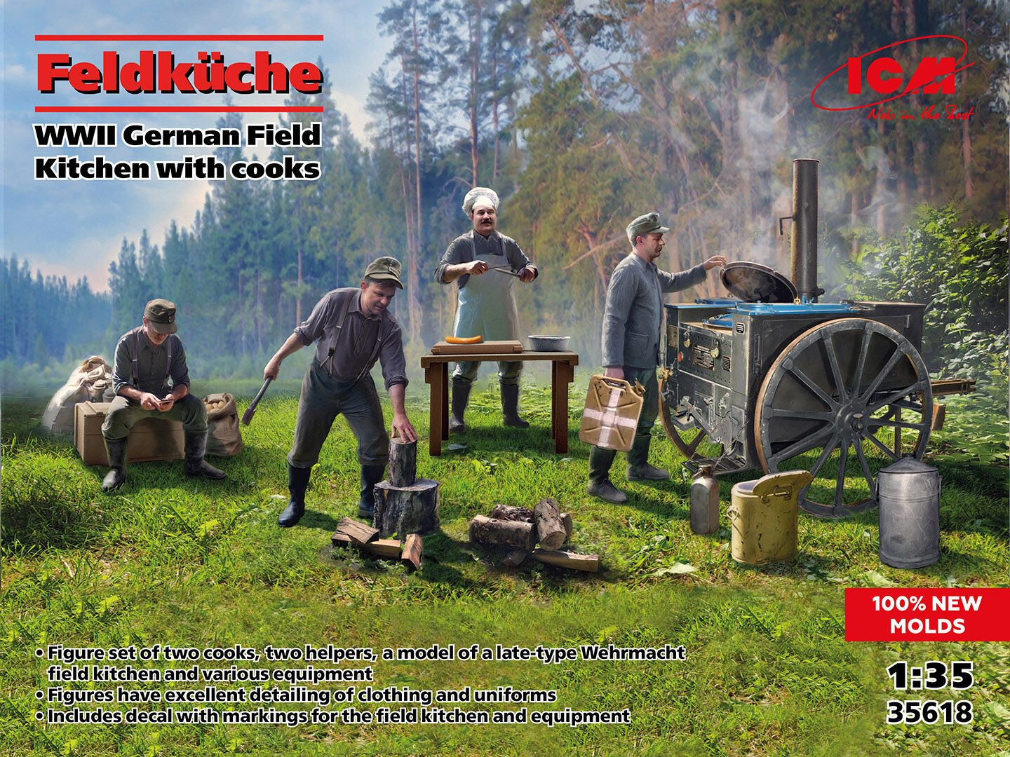 ICM 1/35 Feldküche WWII German Field Kitchen with cooks
