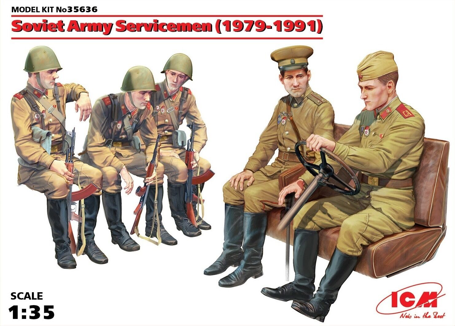 ICM 1/35 Soviet Army Servicemen (1979-1991) (5 Figures)