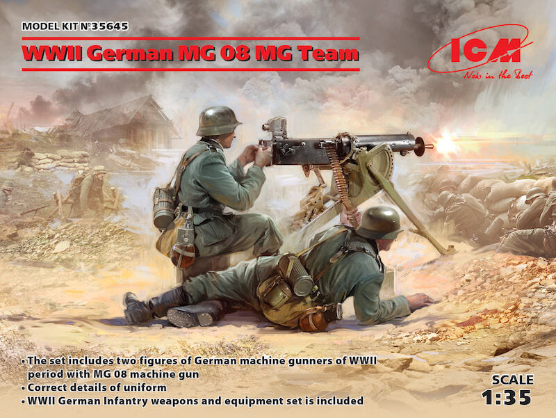 ICM 1/35 WWII German MG08 MG Team (2 Figures)
