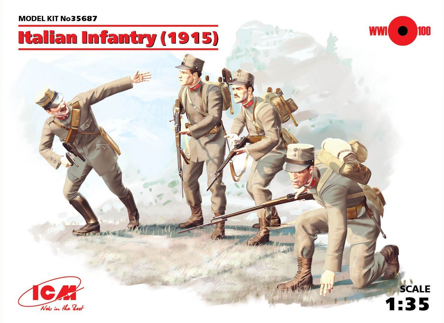 ICM 1/35 Italian Infantry (1915) (4 Figures)