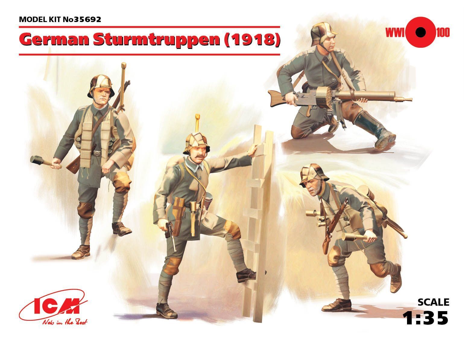 ICM 1/35 German Sturmtruppen (1918) (4 Figures)