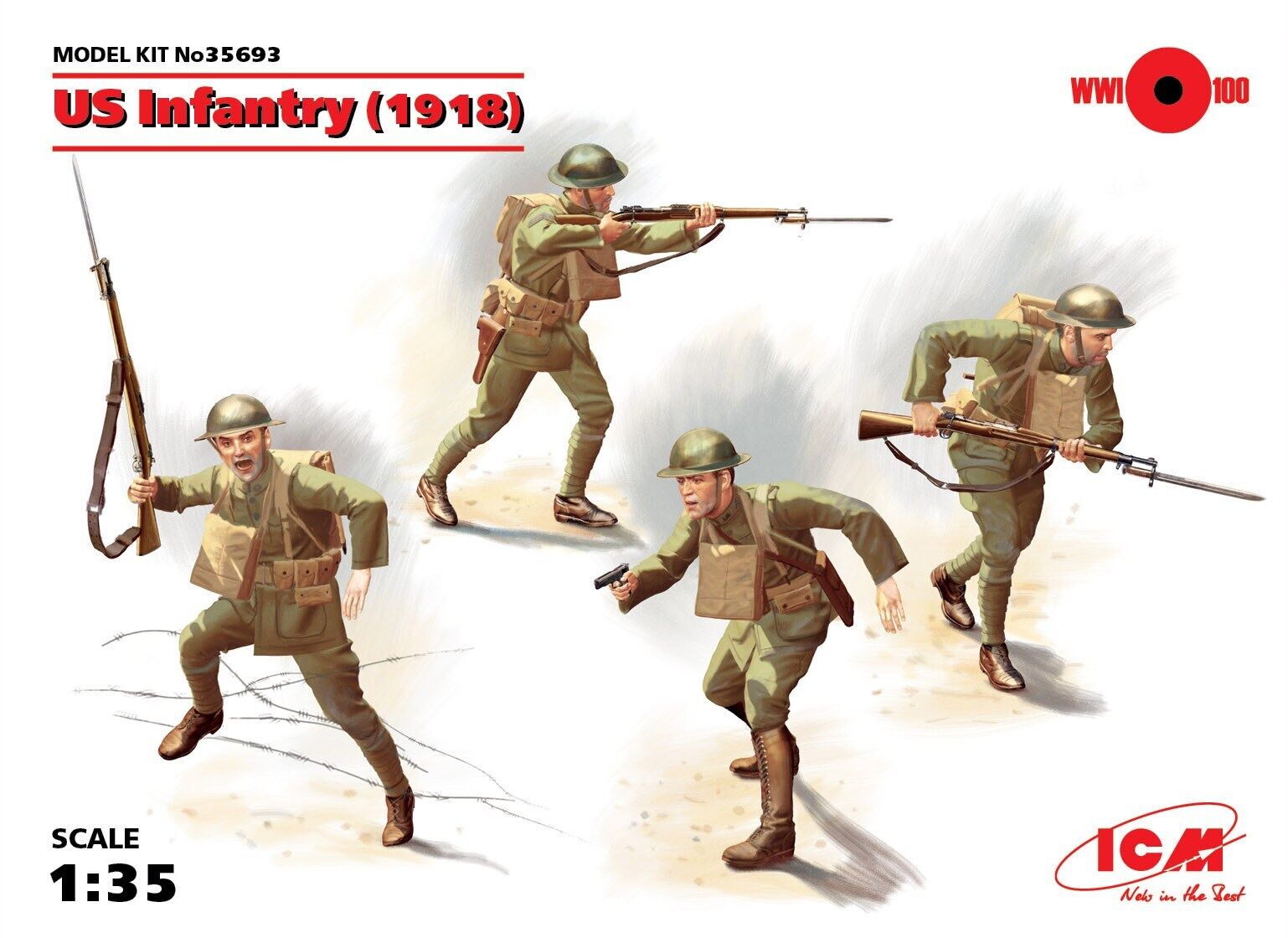 ICM 1/35 US Infantry (1918) (4 Figures)