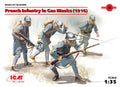 ICM 1/35 French Infantry in Gas Masks (1918) (4 Figures)