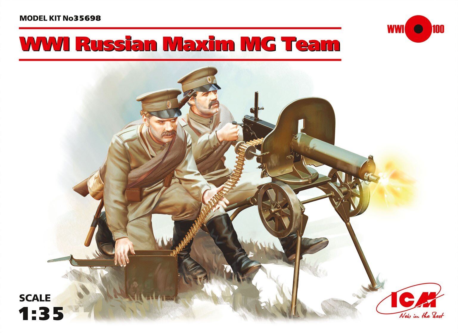 ICM 1/35 WWI Russian Maxim MG Team (2 Figures)
