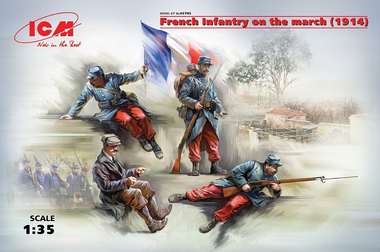 ICM 1/35 French Infantry on the march (1914) (4 Figures)