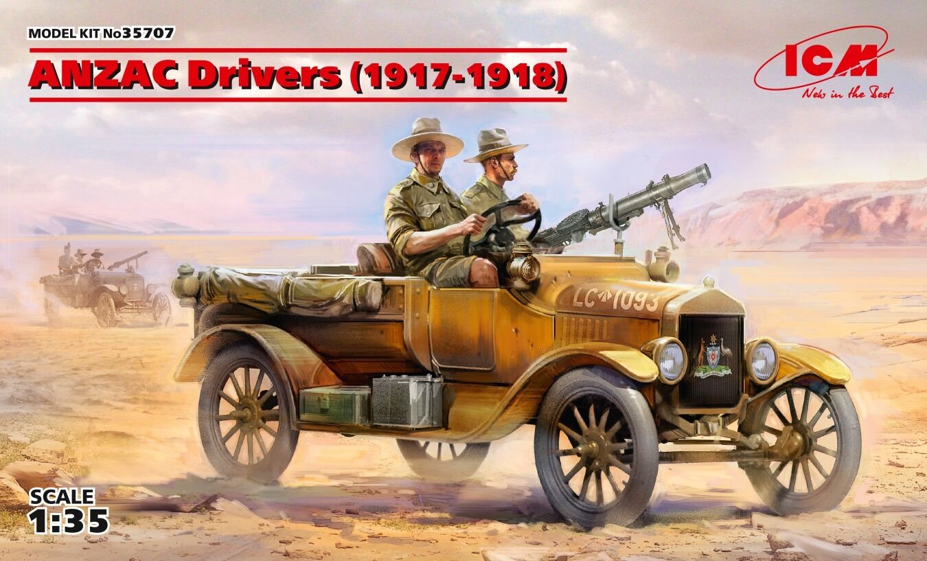 ICM 1/35 ANZAC Drivers (1917-1918) (2 Figures) *Aus Decals*