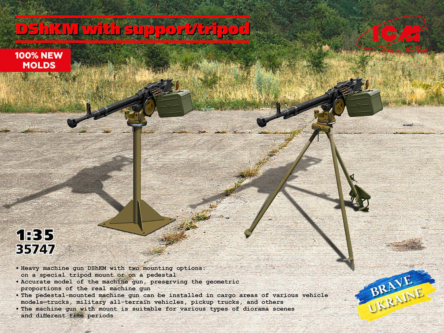 ICM 1/35 DShKM with support/tripod