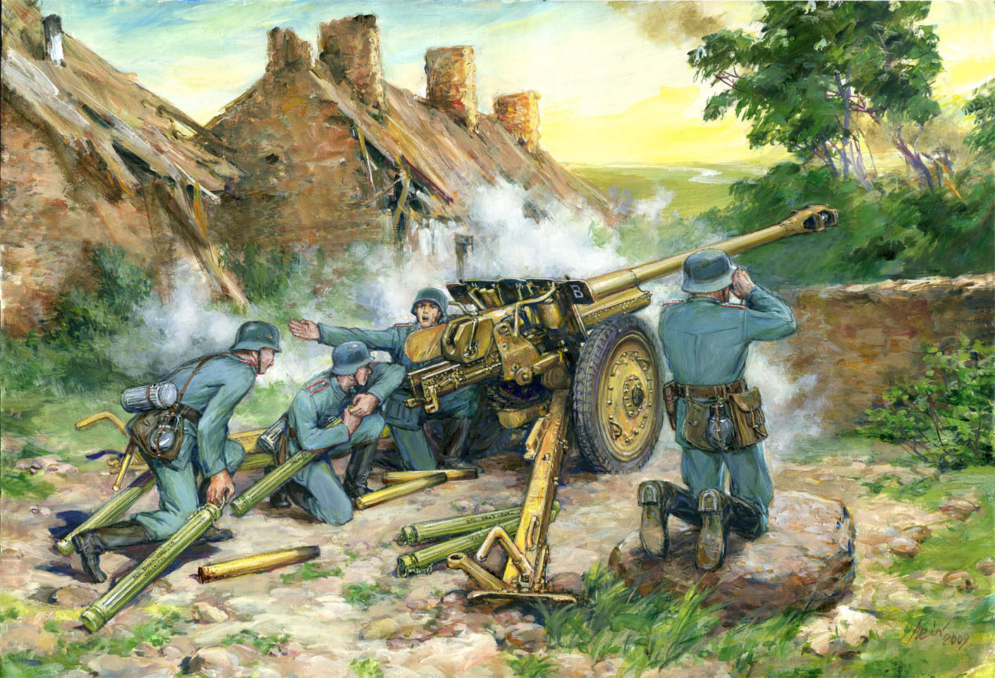 ICM 1/35 7.62 cm Pak 36(r) with German Crew (4 Figures)