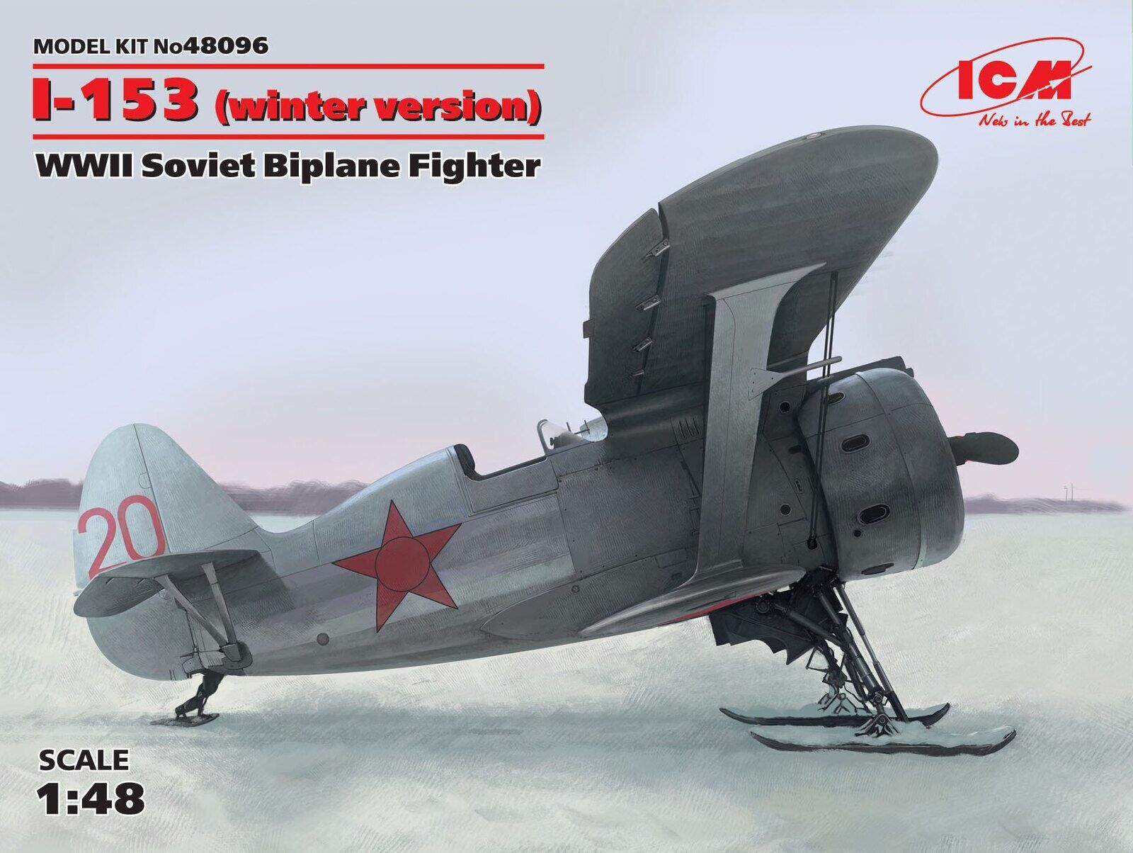 ICM 1/48 I-153 WWII Soviet Biplane Fighter (winter version)