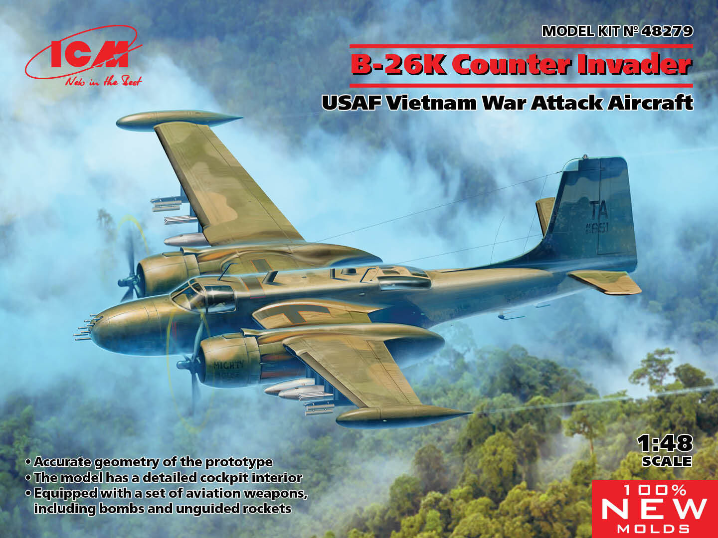ICM 1/48 B-26K Counter Invader USAF Vietnam War Attack
