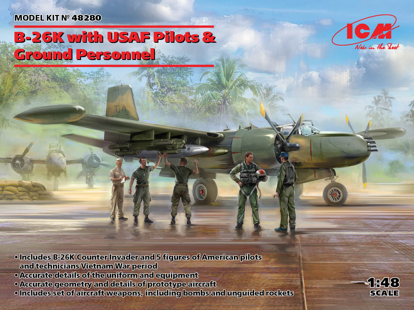 ICM 1/48 B-26K with USAF Pilots & Ground Personnel