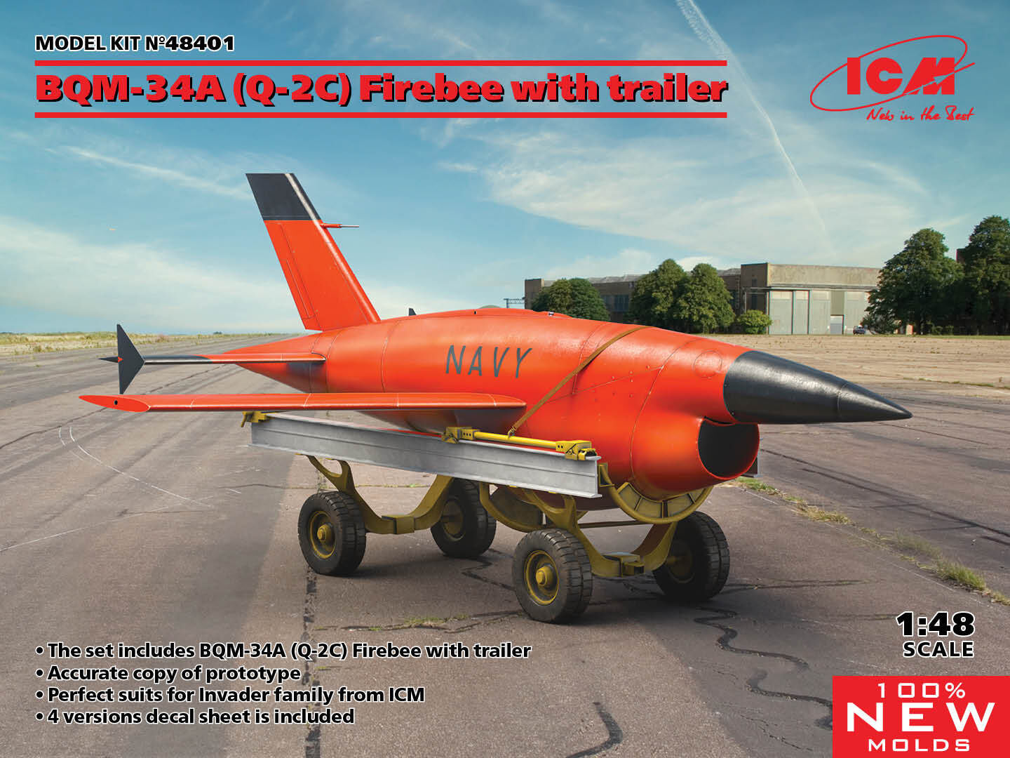 ICM 1/48 (BQM-34A) Q-2C Firebee with trailer (1 Airplane and