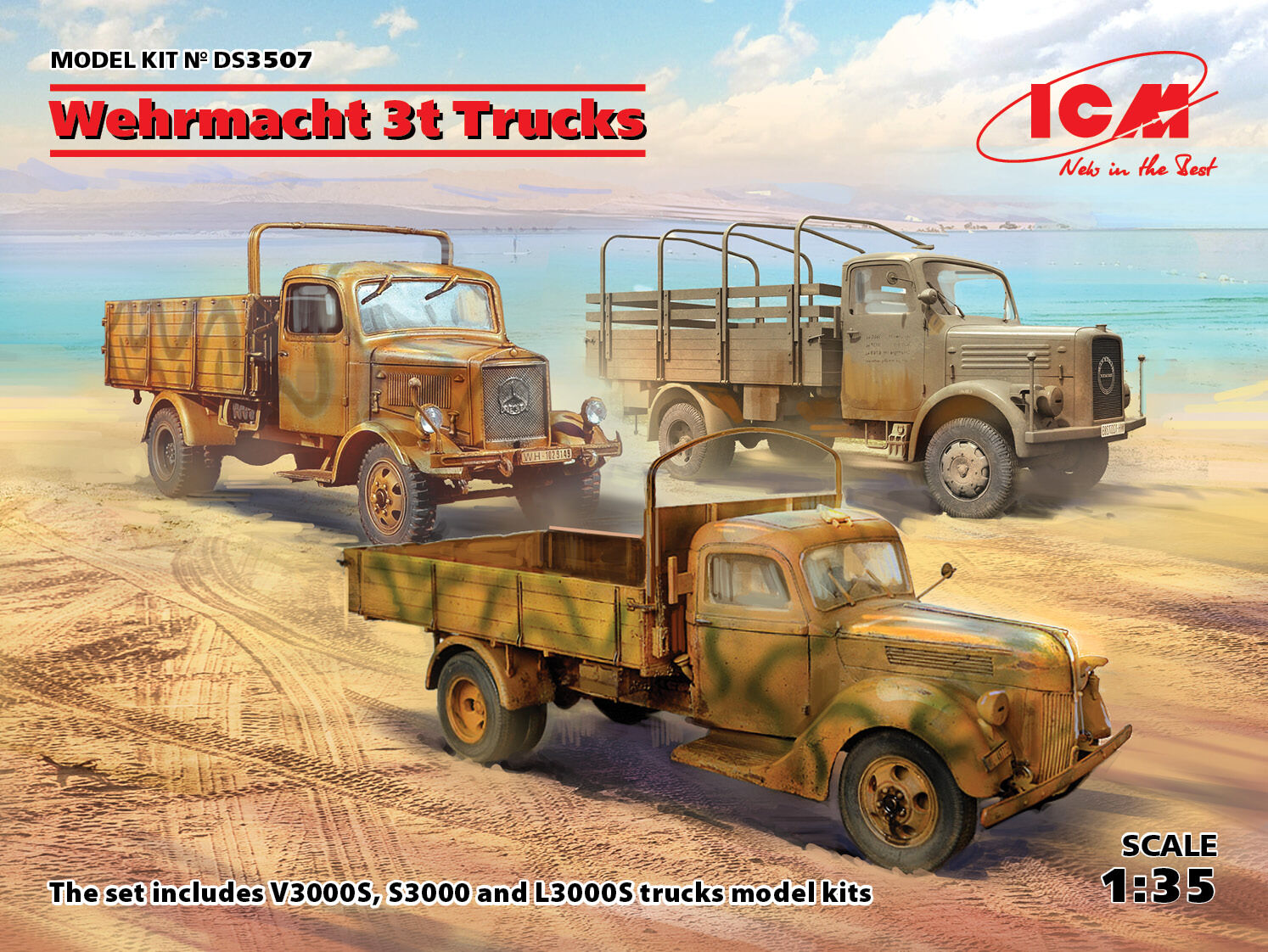 ICM 1/35 Wehrmacht 3t Trucks Diorama Set