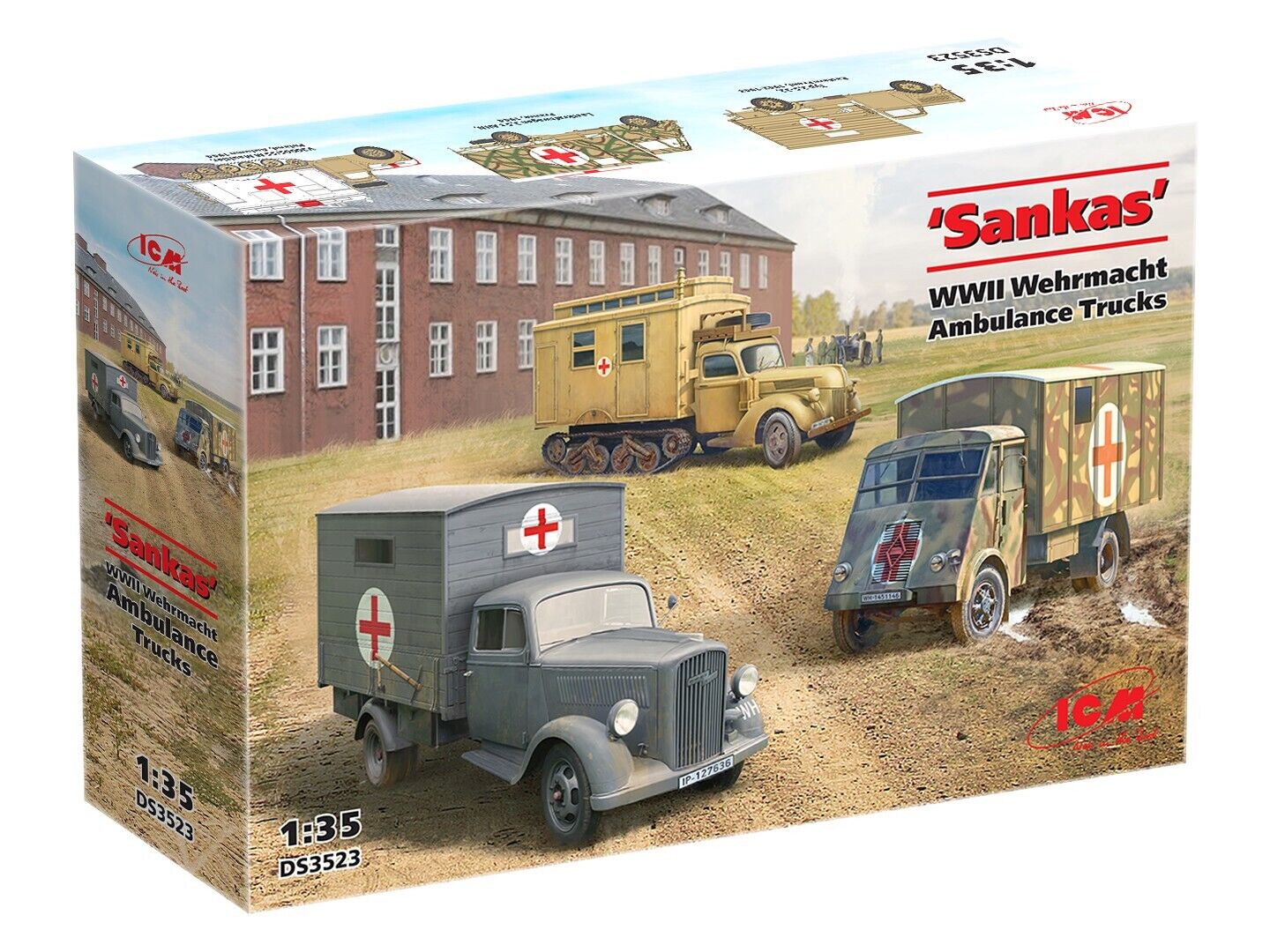 ICM 1/35 'Sankas' WWII Wehrmacht Ambulance Trucks Diorama Set