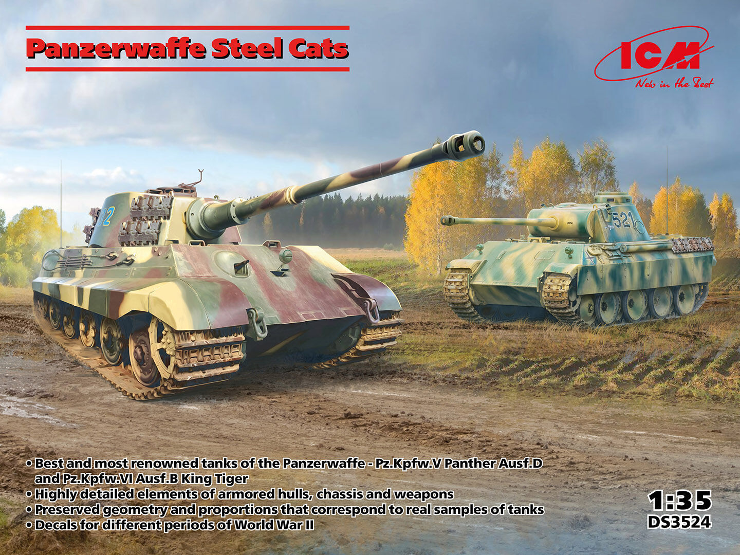 ICM 1/35 Panzerwaffe steel cats Diorama Set