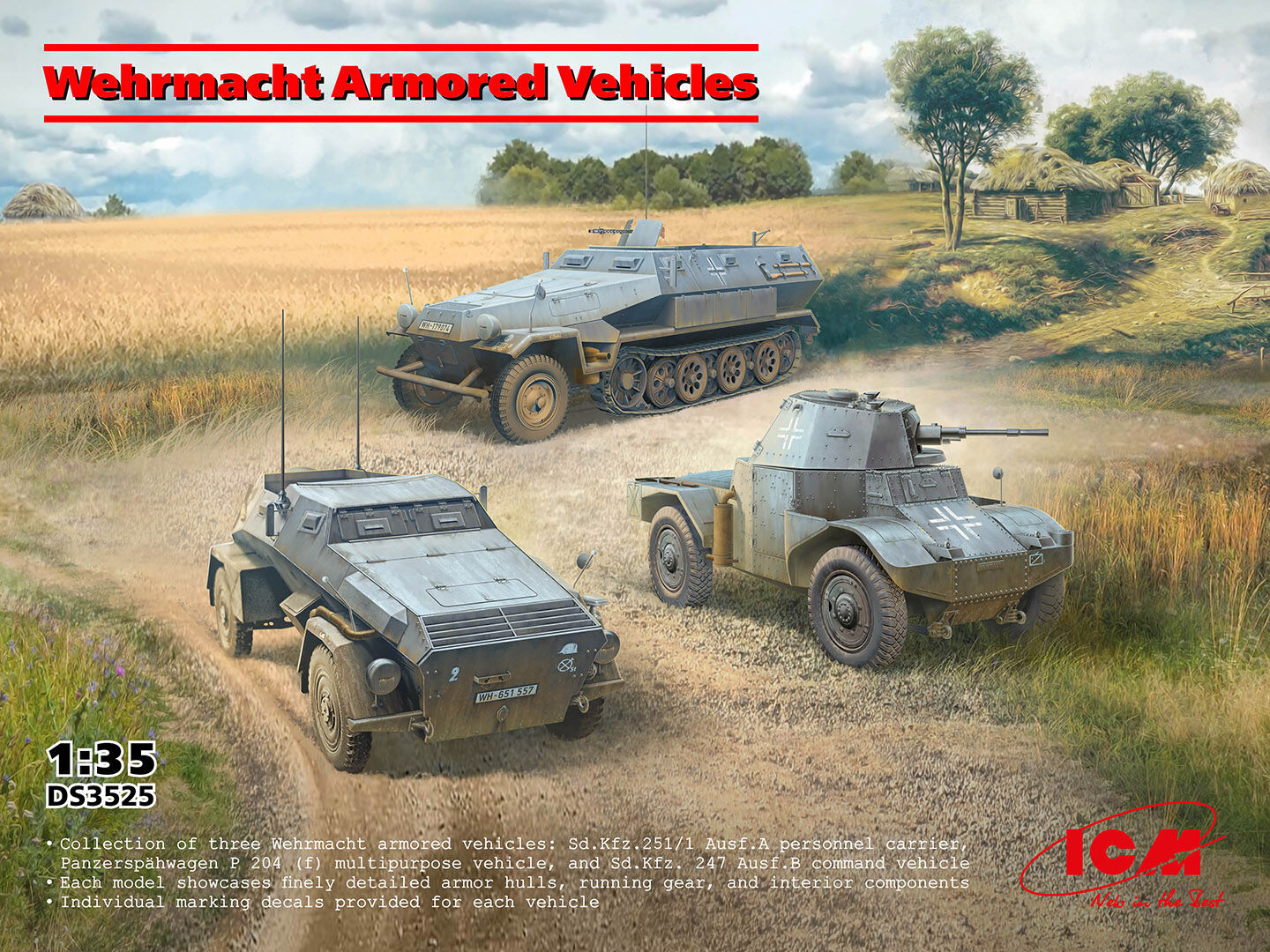 ICM 1/35 Wehrmacht Armored Vehicles Diorama Set