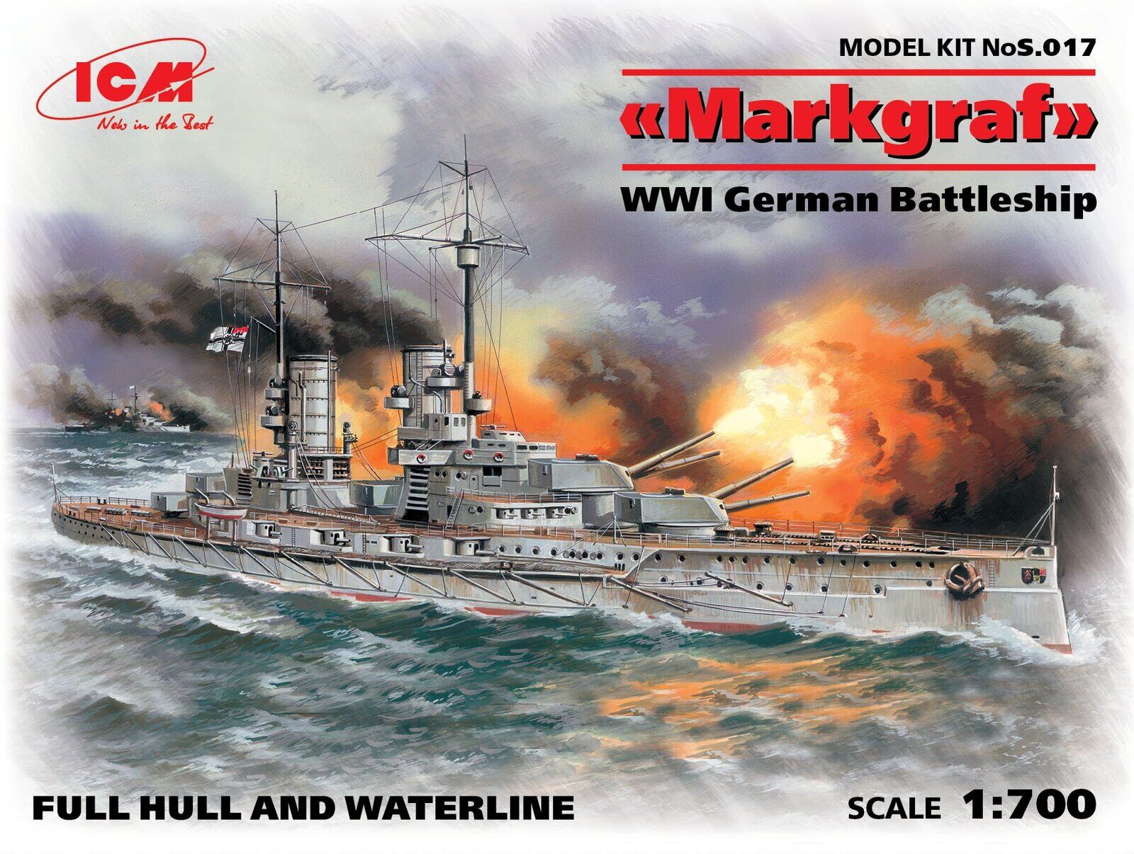 ICM 1/700 'Markgraf' (full hull & waterline) WWI German